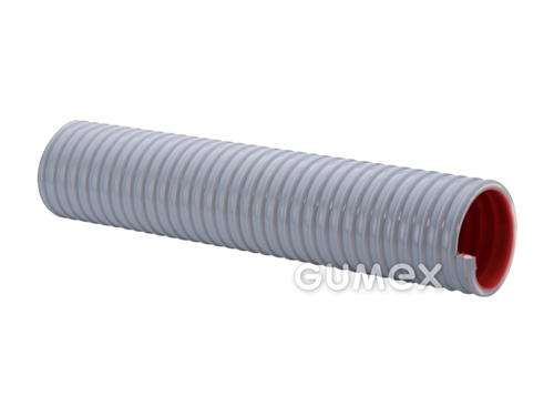 Tlakonasávacia hadica pre sypké látky URANO PU, 76mm, 3bar/-0,9bar, TPU/PVC, PVC špirála, -25°C/+60°C, šedá
